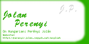 jolan perenyi business card
